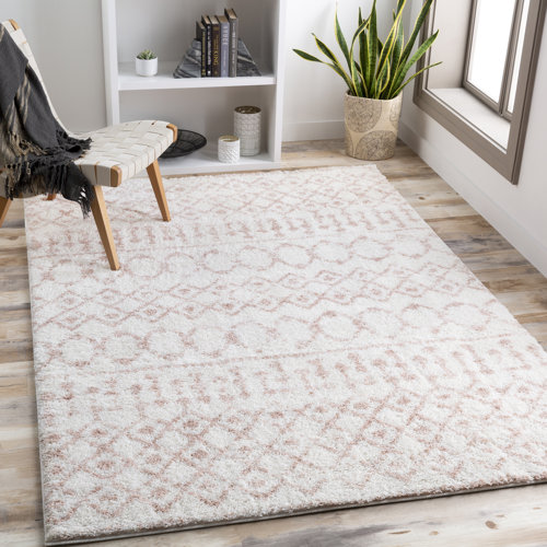 Dakota Fields Performance Cream/Pale Pink Rug & Reviews Wayfair